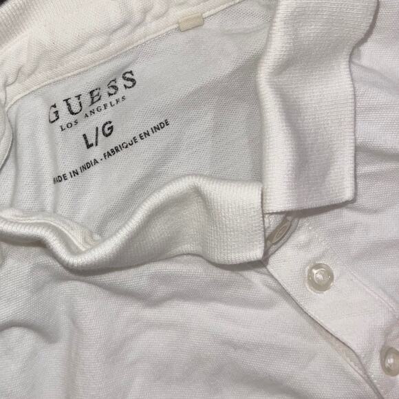Guess Los Angeles Logo Polo Shirt Short Sleeve Size Large Y2K Preppy Comfort - Picture 3 of 4
